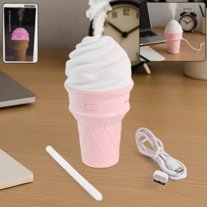 Ice Cream Cone Shape Air Freshener Humidifier (1Pc / Pink)