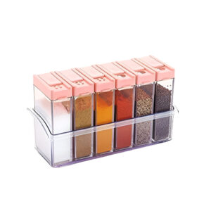 Plastic Spice Jars (6 pcs, 14x22x8cm, Multicolour)