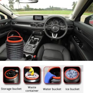 4L Foldable Car Trash Can Storage Organiser