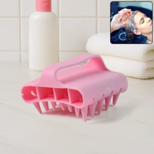Scalp Massager Shampoo Brush Soft Silicone Hair Washing Comb with Handle