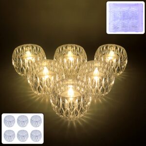 Crystal Design LED Tealight Candles (6 Pc / Set)