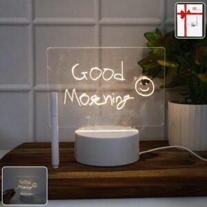 LED Acrylic Writing Message Board Night Lamp with Marker Pen