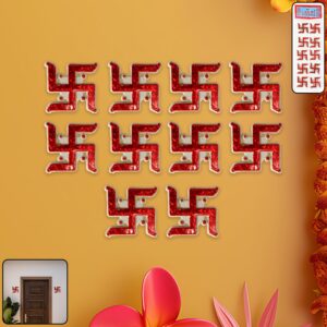 Traditional Decorative “Swastik” Sticker - (Set)
