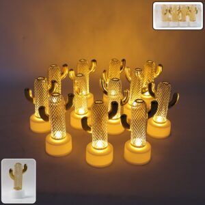 Decorative Cactus Shaped Flameless LED Candles (12 Pc)